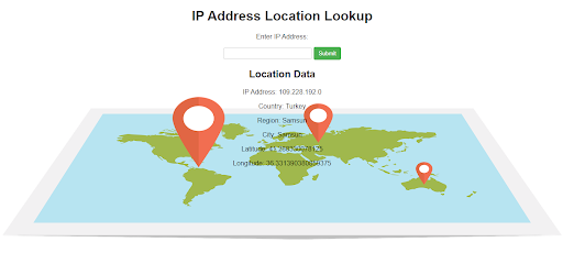 Convert ip adress into location data