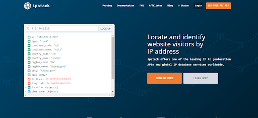 Ip location apis for cybersecurity